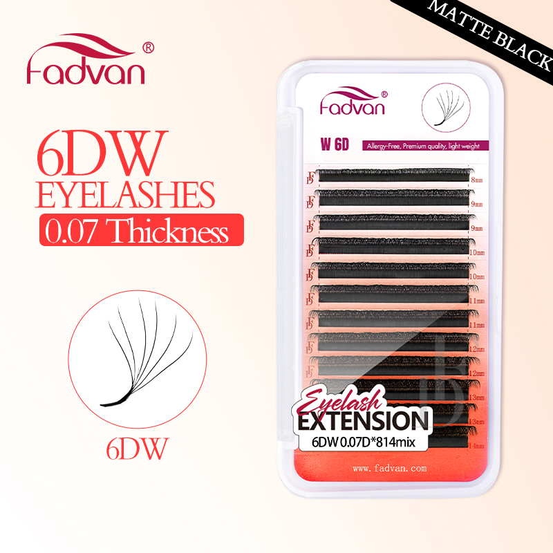 FADVAN Real 6D W lashes 0.07 W - Eyelash Extension For Asian Eyes 评论和价格