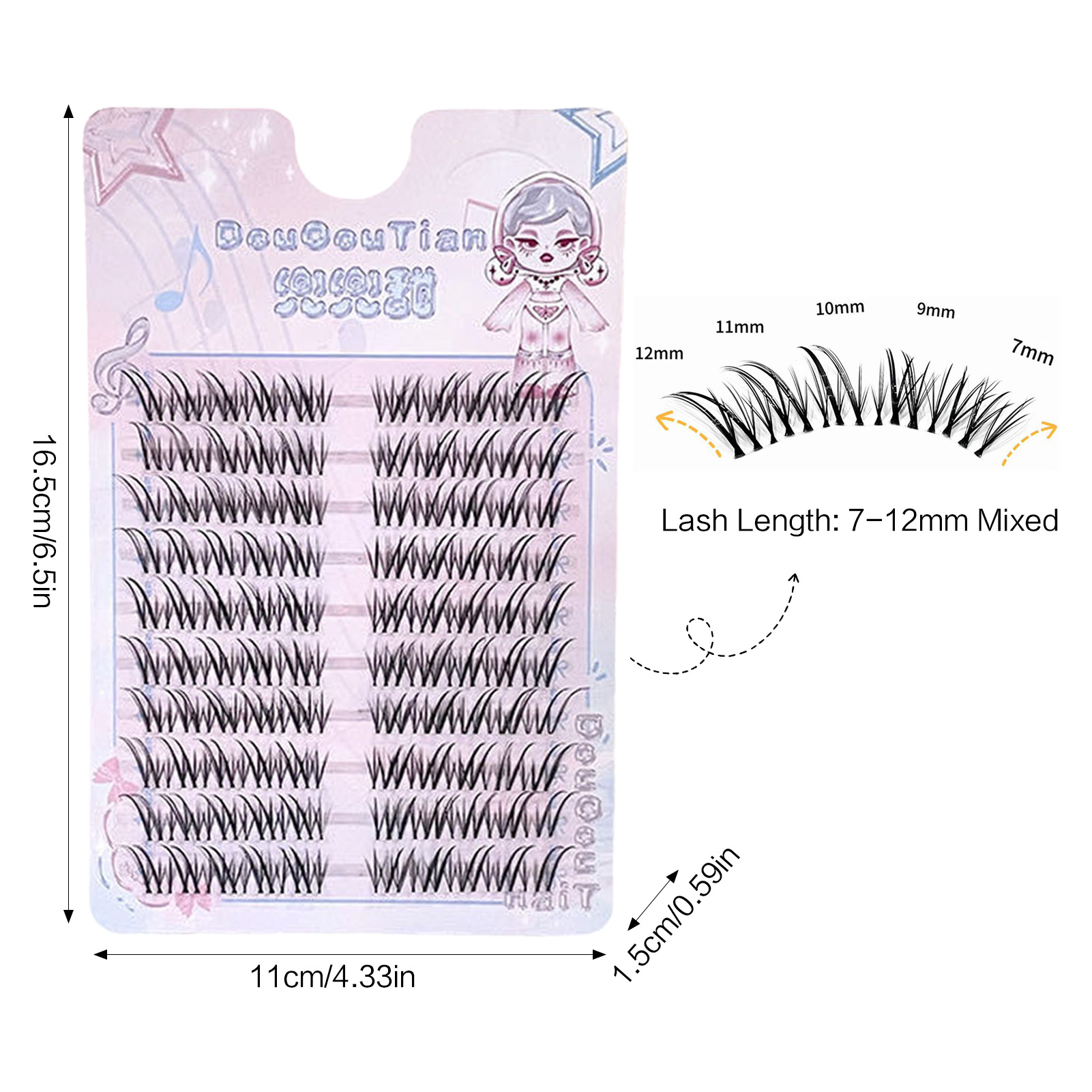 Fox-style False Eyelashes 7-12 - Eyelash Extension For Asian Eyes 评论和价格
