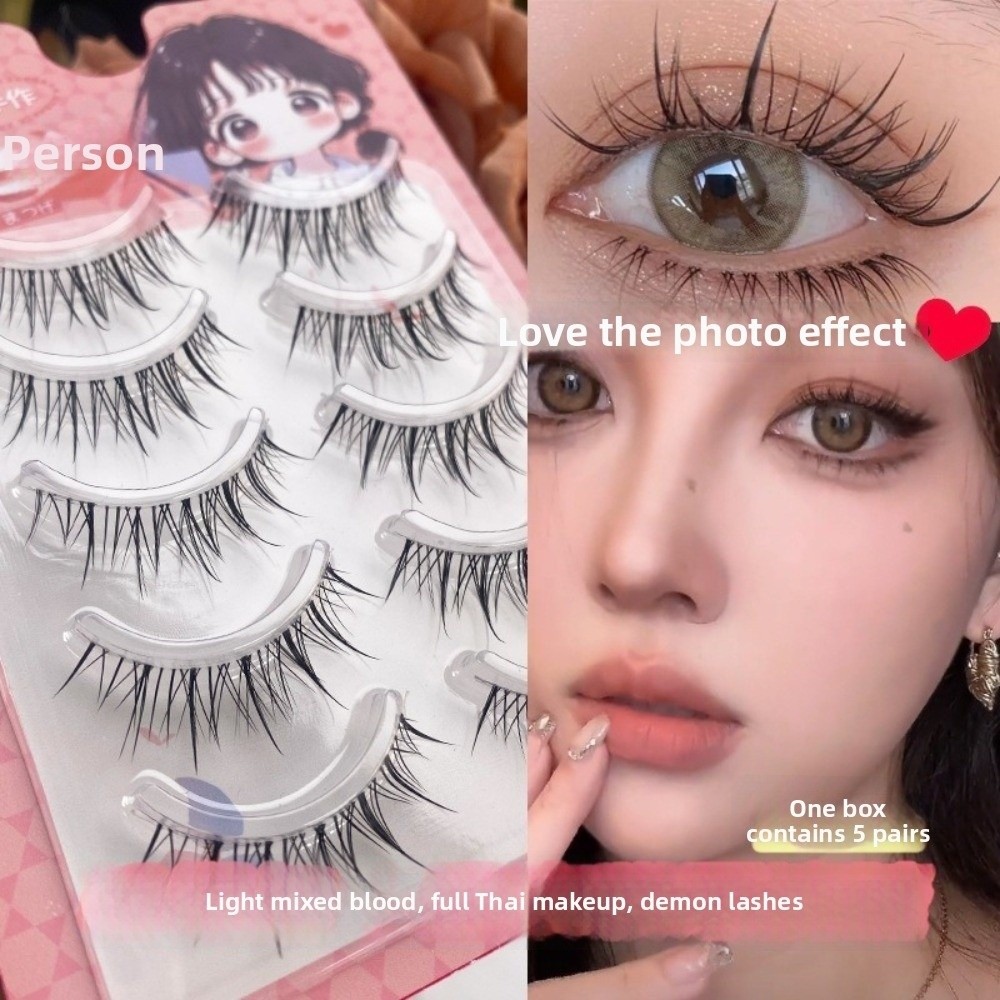 Black Anime Cartoon False Eyel - Eyelash Extension Anime Style 评论和价格