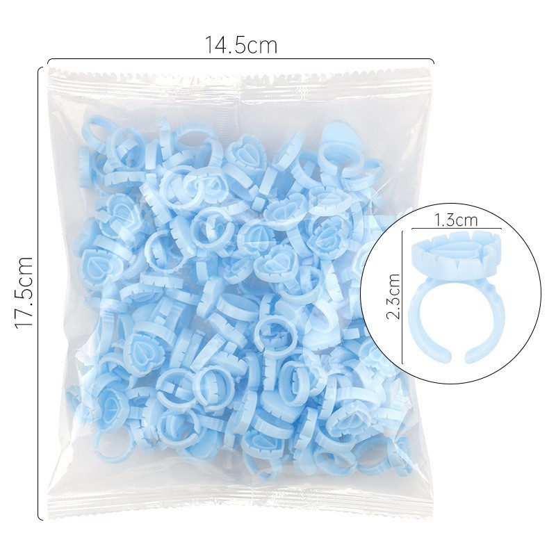 100Pcs Disposable Glue Ring Ho - Eyelash Extension Fan 评论和价格