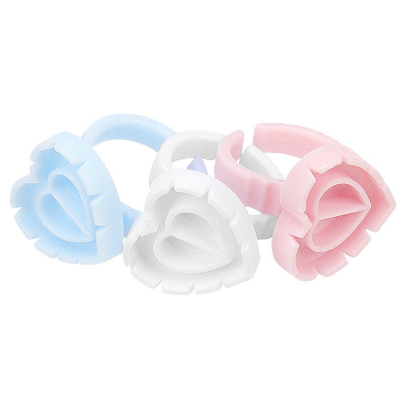 100Pcs Disposable Glue Ring Ho - Eyelash Extension Fan 评论和价格