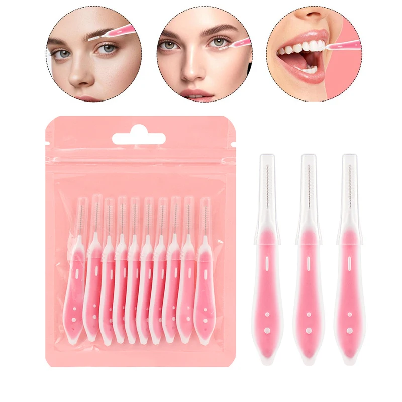 10 Pcs Eyebrow Brushes Mini Br - Eyelash Extensions 评论和价格