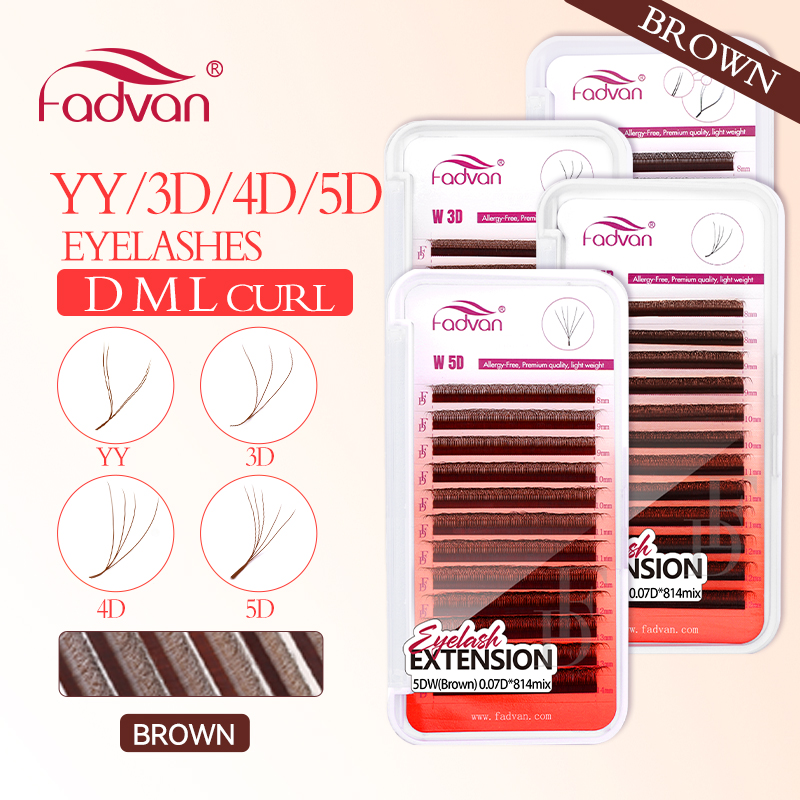 FADVAN Brown 4D/3D/5D lashes W - Eyelash Extension For Asian Eyes 评论和价格