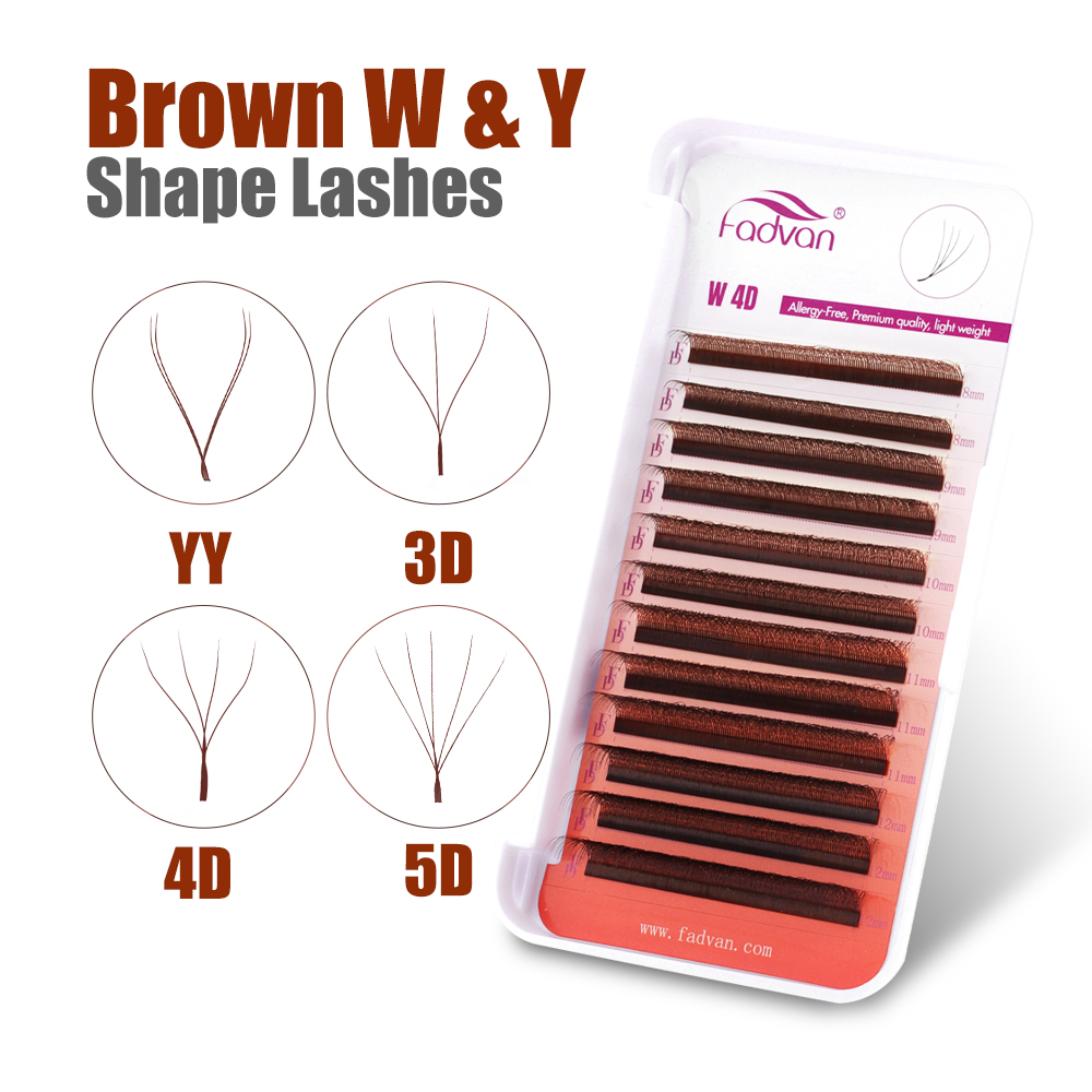 FADVAN Brown 4D/3D/5D lashes W - Eyelash Extension For Asian Eyes 评论和价格